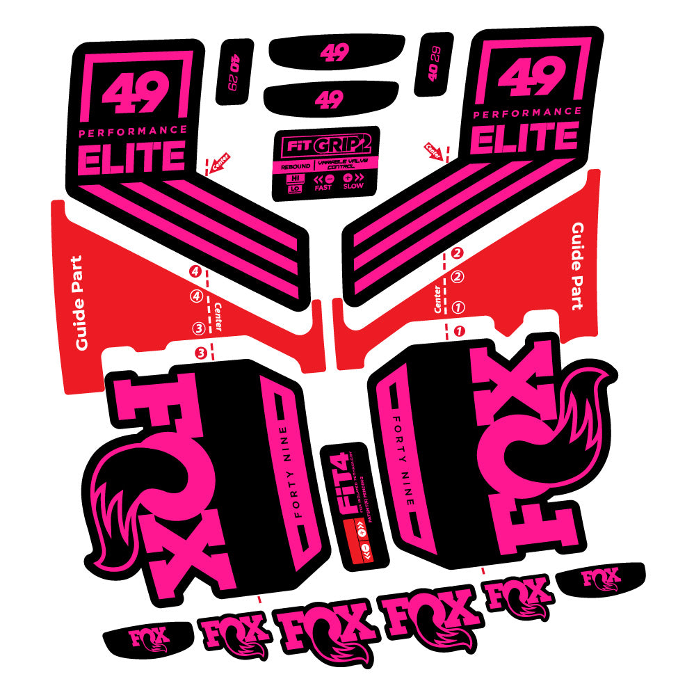 Aufkleber Fox 49 Performance Elite 2019, Gabel 29, Fahrradaufkleber Vinyl