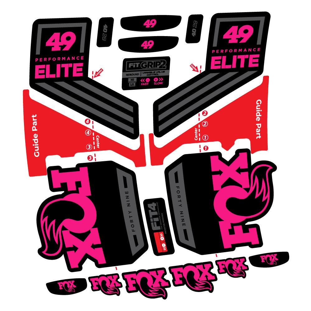 Aufkleber Fox 49 Performance Elite 2019, Gabel 29, Fahrradaufkleber Vinyl