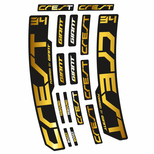 Chrome Gold decal for Giant Crest 34 RCL fork 29" – bike sticker vinyl