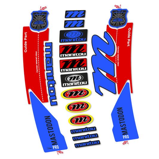 Medium Blue decal for Manitou Mastodon PRO 2017 fork 29" – bike sticker vinyl