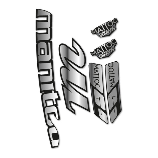 Chrome Silver decal for Manitou Mattoc Expert White 2016-2017 fork – bike sticker vinyl