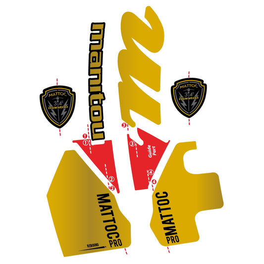 Gold decal for Manitou Mattoc PRO 2017 fork 29" – bike sticker vinyl