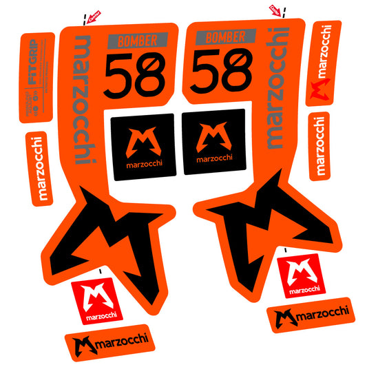 Orange Neon decal for Marzocchi Bomber 58 (2023-2024) | Bike Stickers for MTB fork 29" – bike sticker vinyl