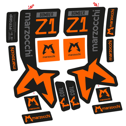 Orange decal for Marzocchi Bomber Z1 Mod. 2 fork 29" – bike sticker vinyl