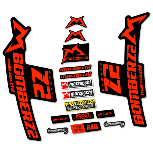 Neon Red decal for Marzocchi Bomber Z2 fork 29" – bike sticker vinyl