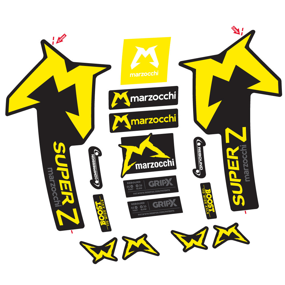 Aufkleber Marzocchi Super Z, Gabel 29, Fahrradaufkleber Vinyl