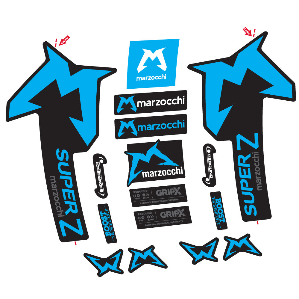 Aufkleber Marzocchi Super Z, Gabel 29, Fahrradaufkleber Vinyl