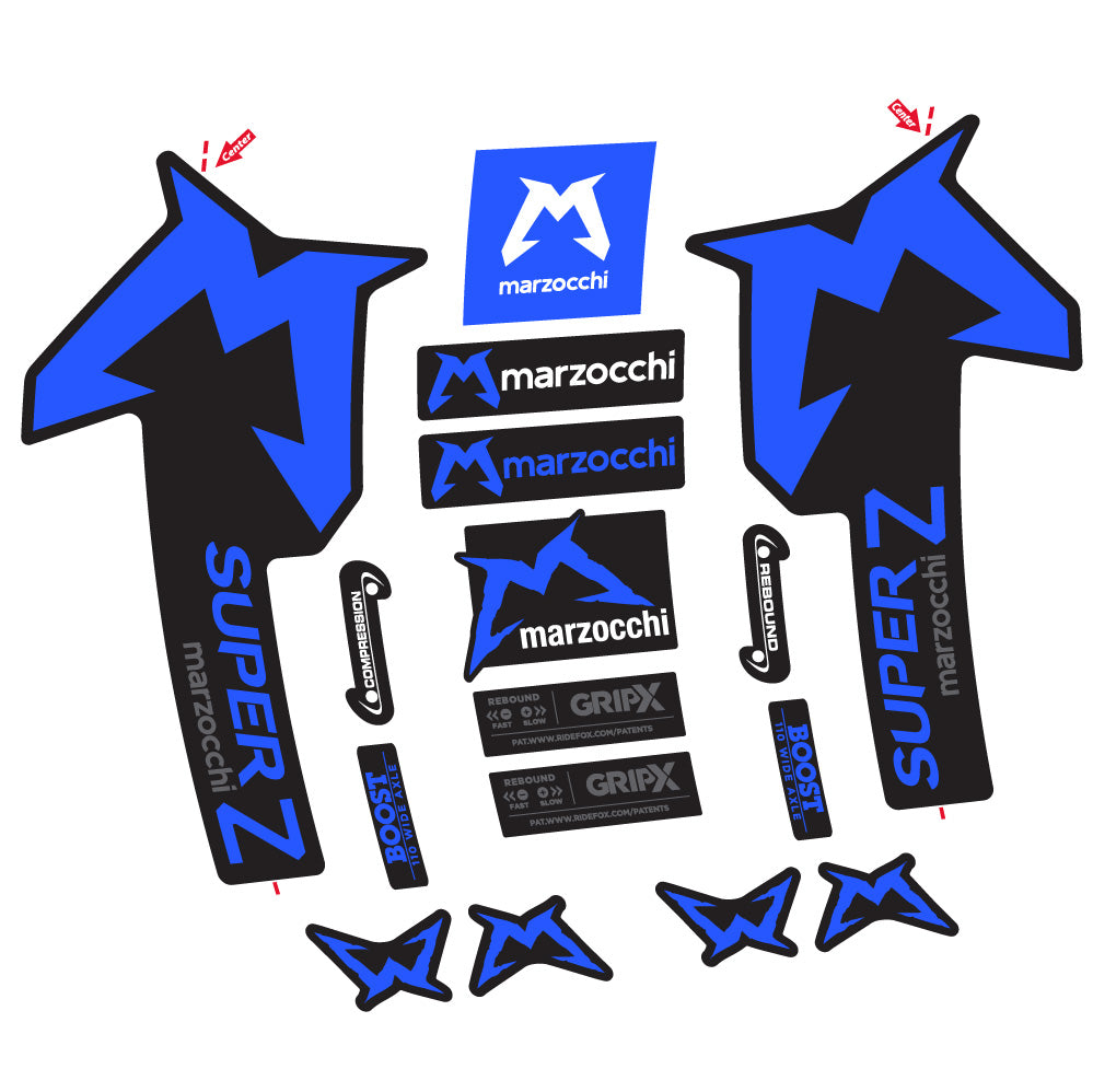 Aufkleber Marzocchi Super Z, Gabel 29, Fahrradaufkleber Vinyl