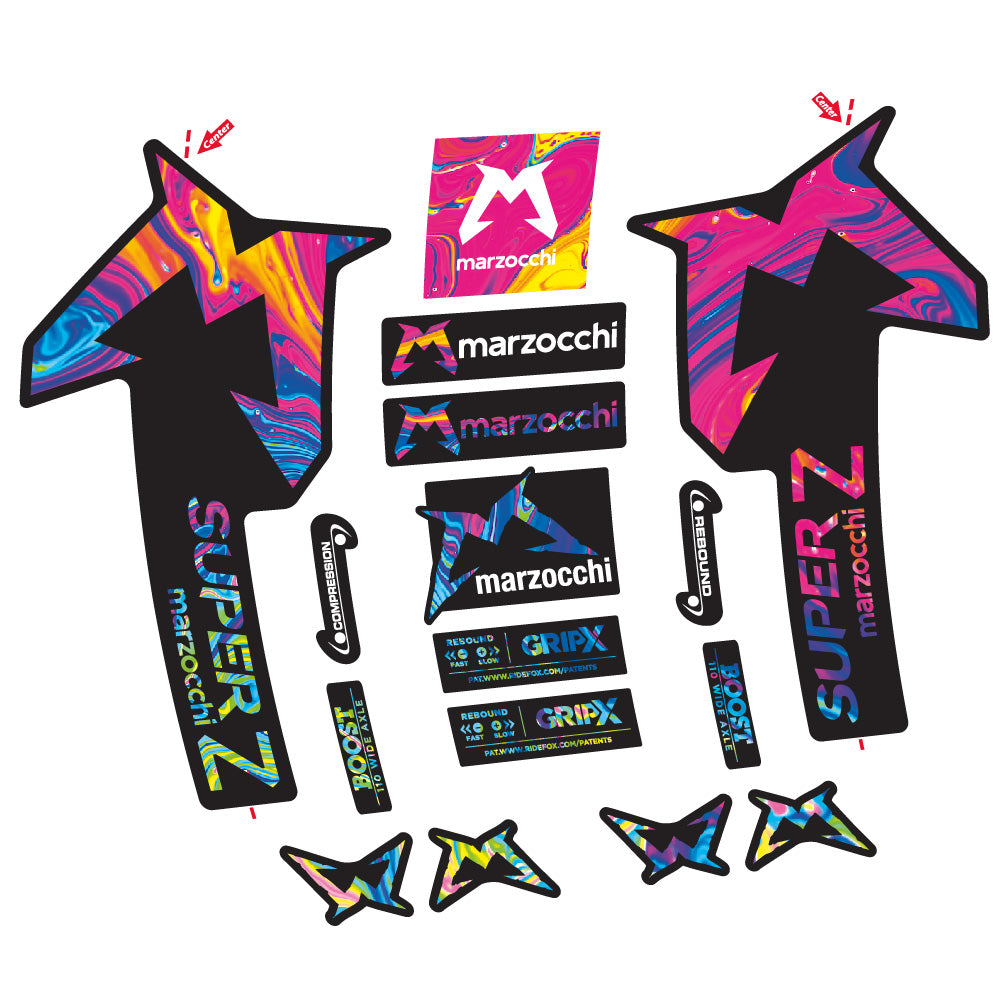 Aufkleber Marzocchi Super Z, Gabel 29, Fahrradaufkleber Vinyl