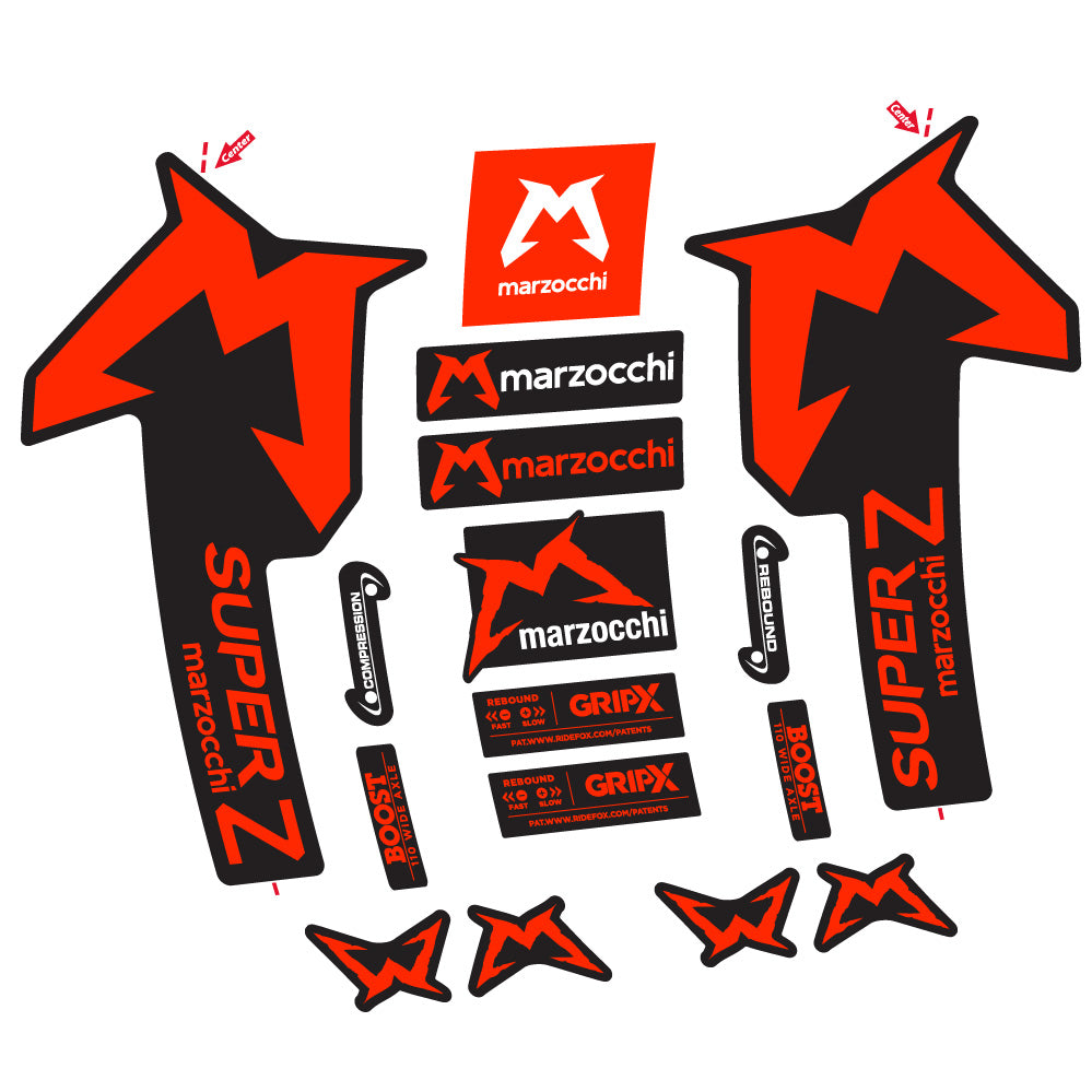 Aufkleber Marzocchi Super Z, Gabel 29, Fahrradaufkleber Vinyl