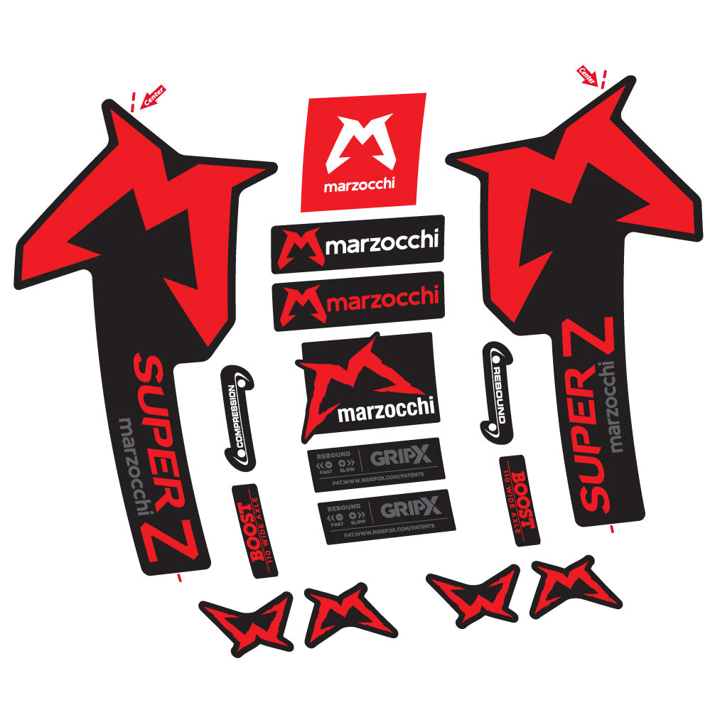 Aufkleber Marzocchi Super Z, Gabel 29, Fahrradaufkleber Vinyl