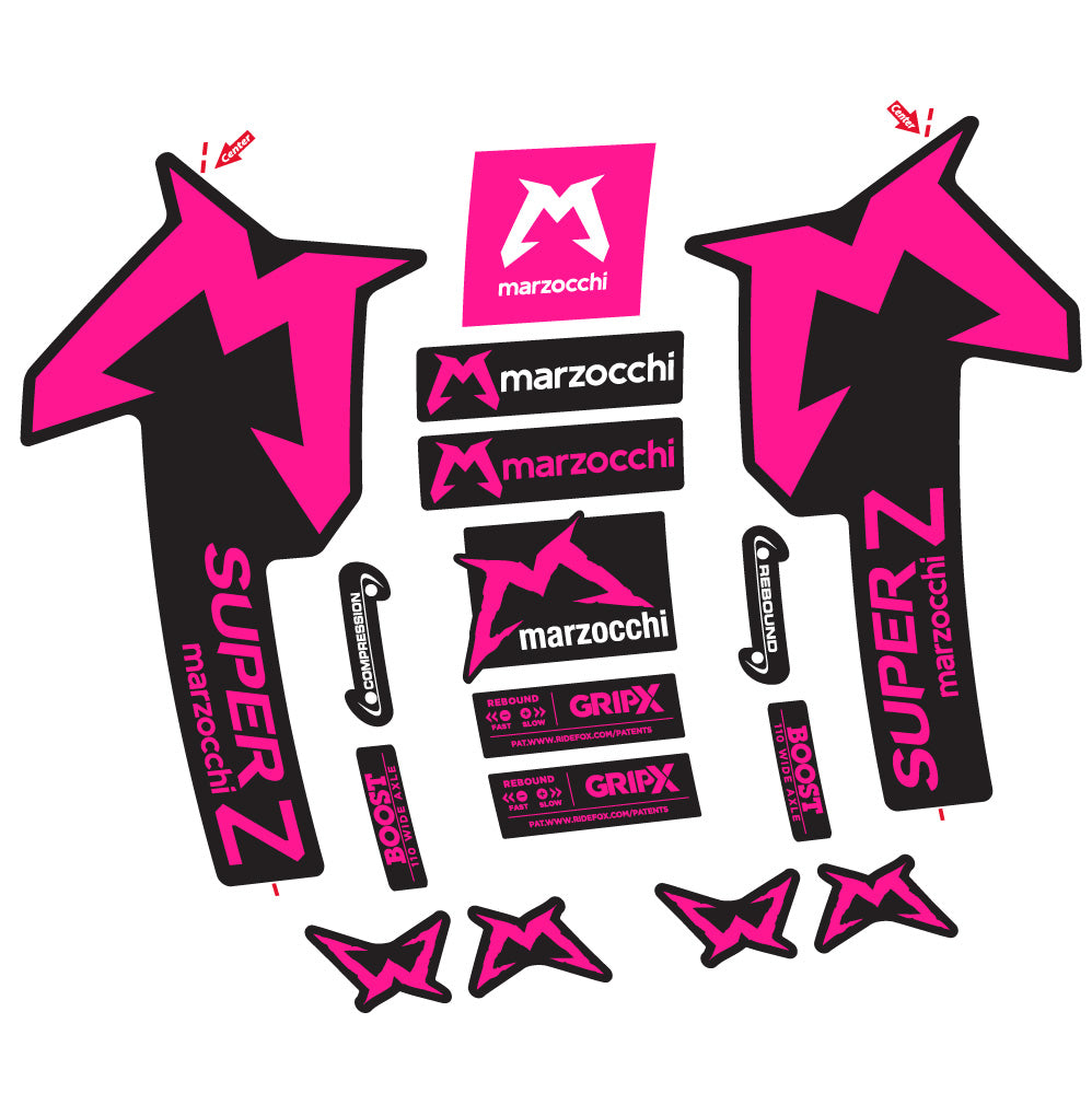 Aufkleber Marzocchi Super Z, Gabel 29, Fahrradaufkleber Vinyl