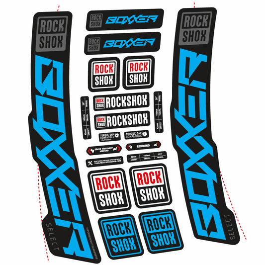 Sky Blue decal for Rock Shox Boxxer Select 2021 fork 29" – bike sticker vinyl