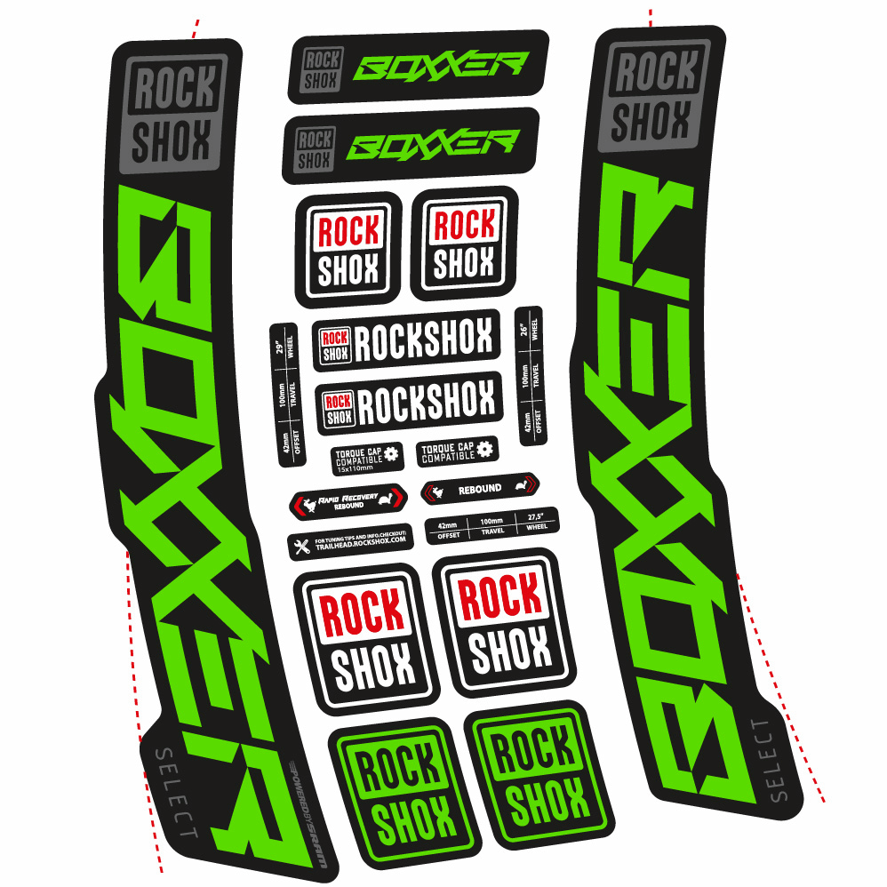 Decal Rock Shox Boxxer Select 2021, Fork 29, bike sticker vinyl