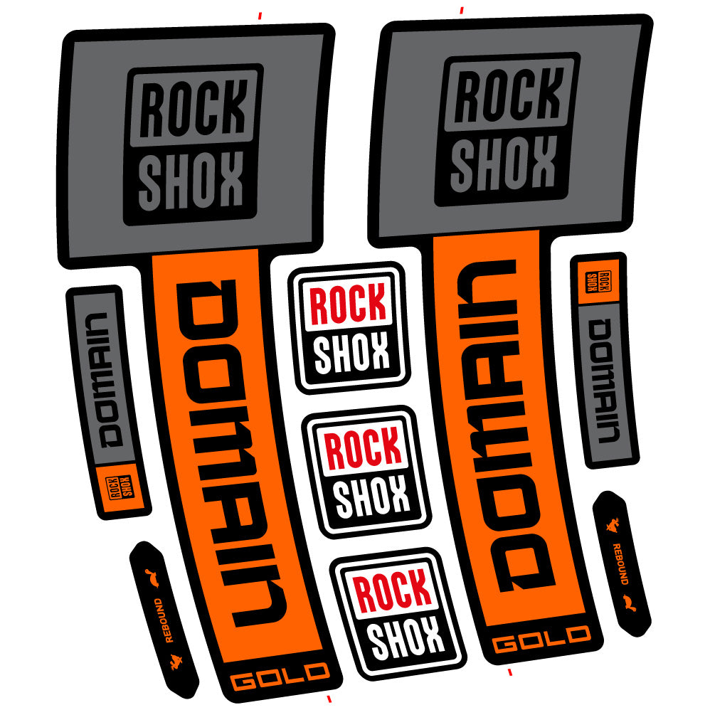 Decal RockShox Domain Gold 2025 Ver. 1, Fork 29, bike sticker vinyl