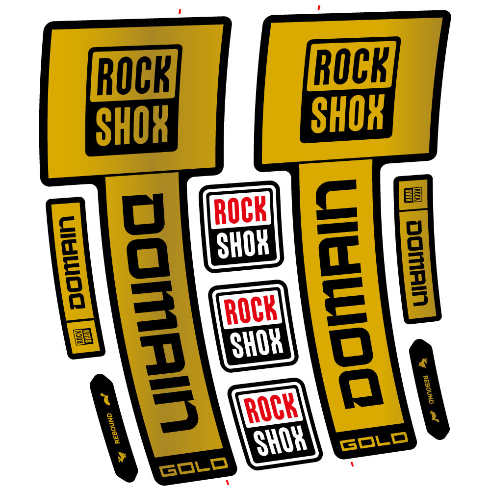 Decal RockShox Domain Gold 2025 Ver. 1, Fork 29, bike sticker vinyl