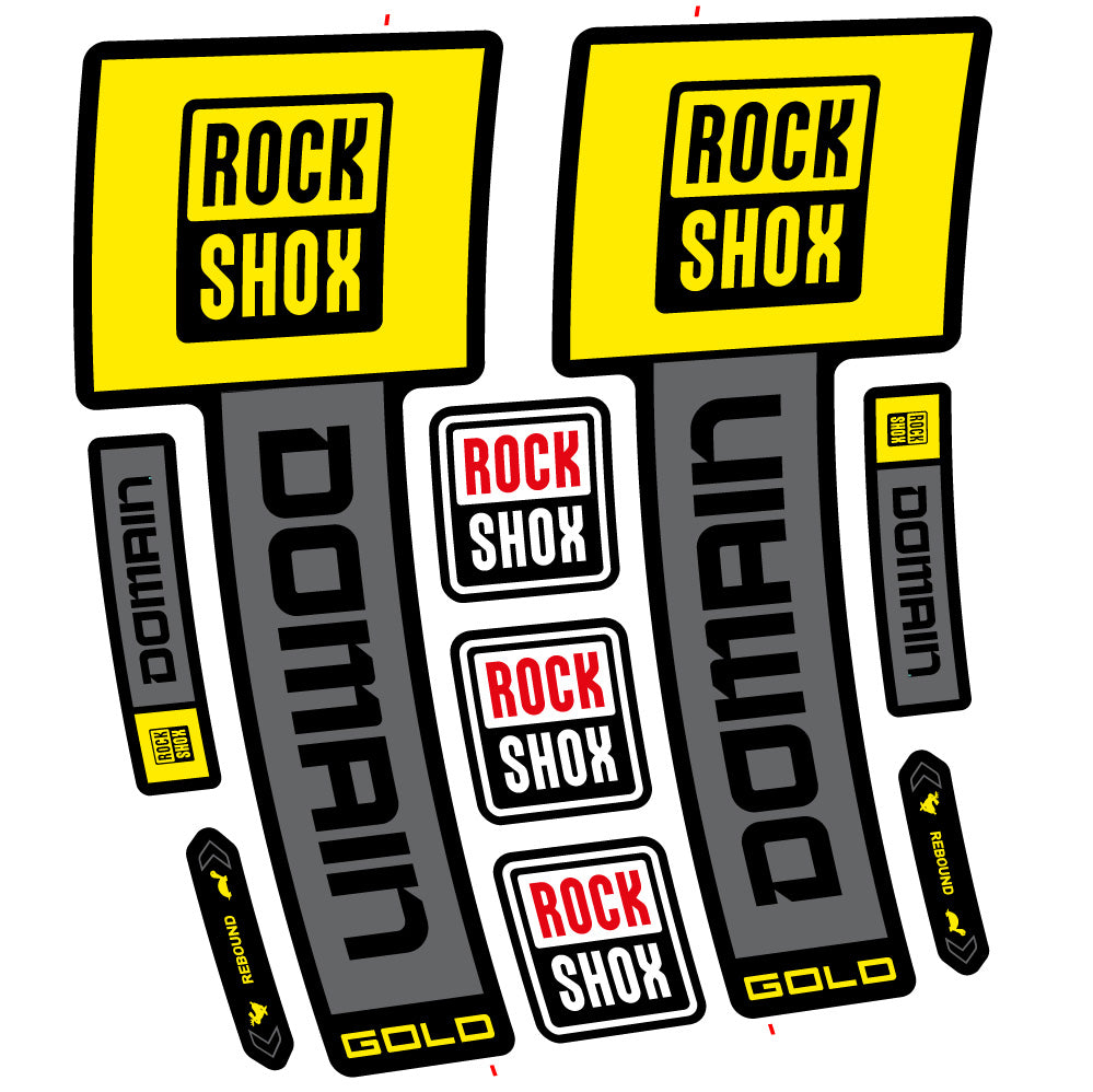 Decal RockShox Domain Gold 2025 Ver. 2, Fork 29, bike sticker vinyl
