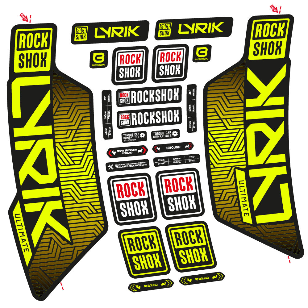 Decal RockShox Lyrik Ultimate Flight Attendant, Fork 29, bike sticker vinyl