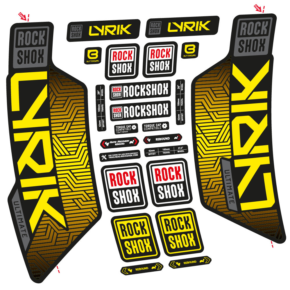 Decal RockShox Lyrik Ultimate Flight Attendant, Fork 29, bike sticker vinyl