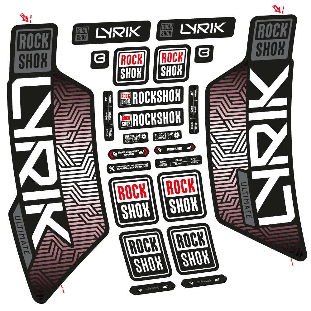 Decal RockShox Lyrik Ultimate Flight Attendant, Fork 29, bike sticker vinyl