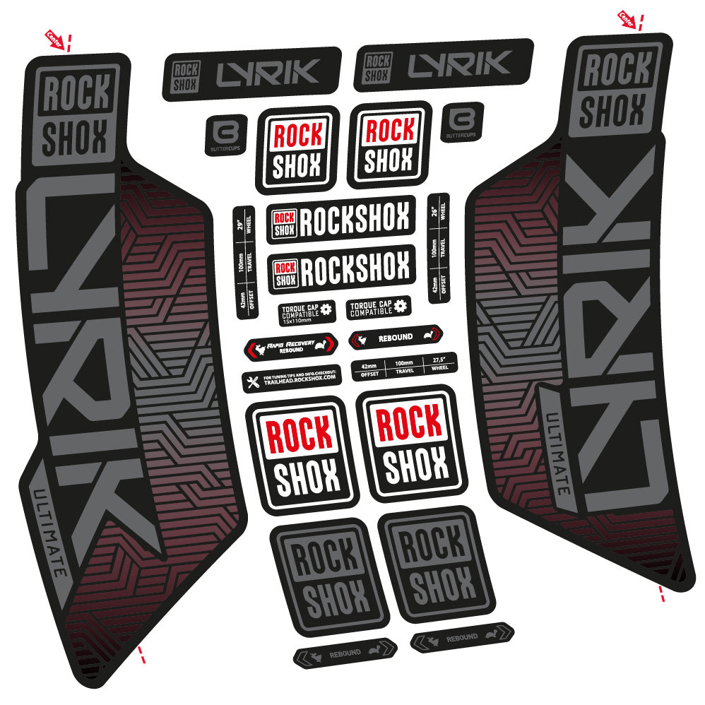 Decal RockShox Lyrik Ultimate Flight Attendant, Fork 29, bike sticker vinyl
