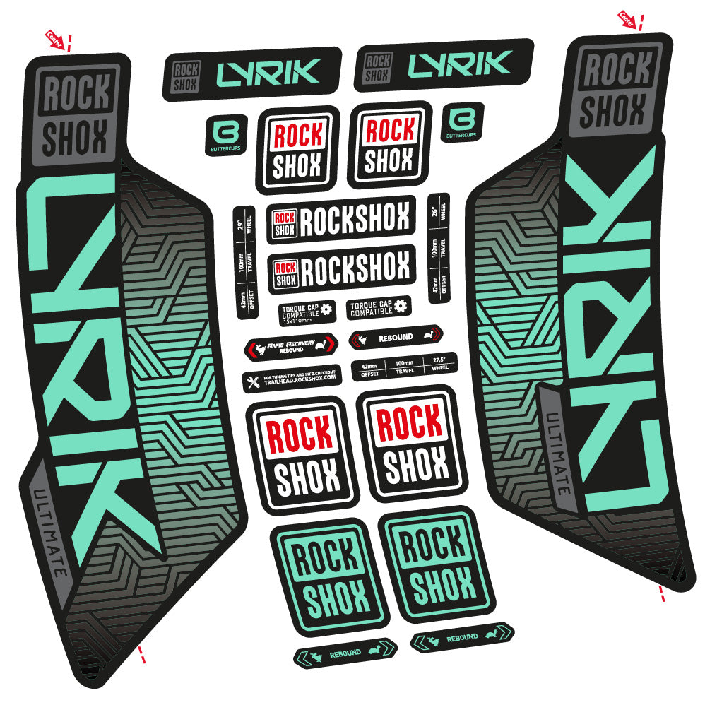 Decal RockShox Lyrik Ultimate Flight Attendant, Fork 29, bike sticker vinyl