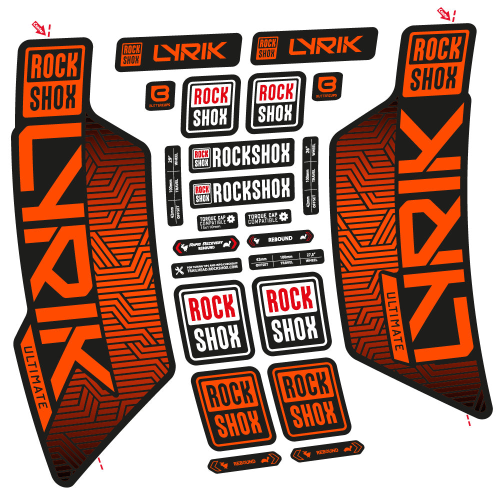 Decal RockShox Lyrik Ultimate Flight Attendant, Fork 29, bike sticker vinyl