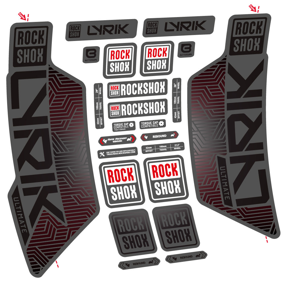 Decal RockShox Lyrik Ultimate Flight Attendant, Fork 29, bike sticker vinyl