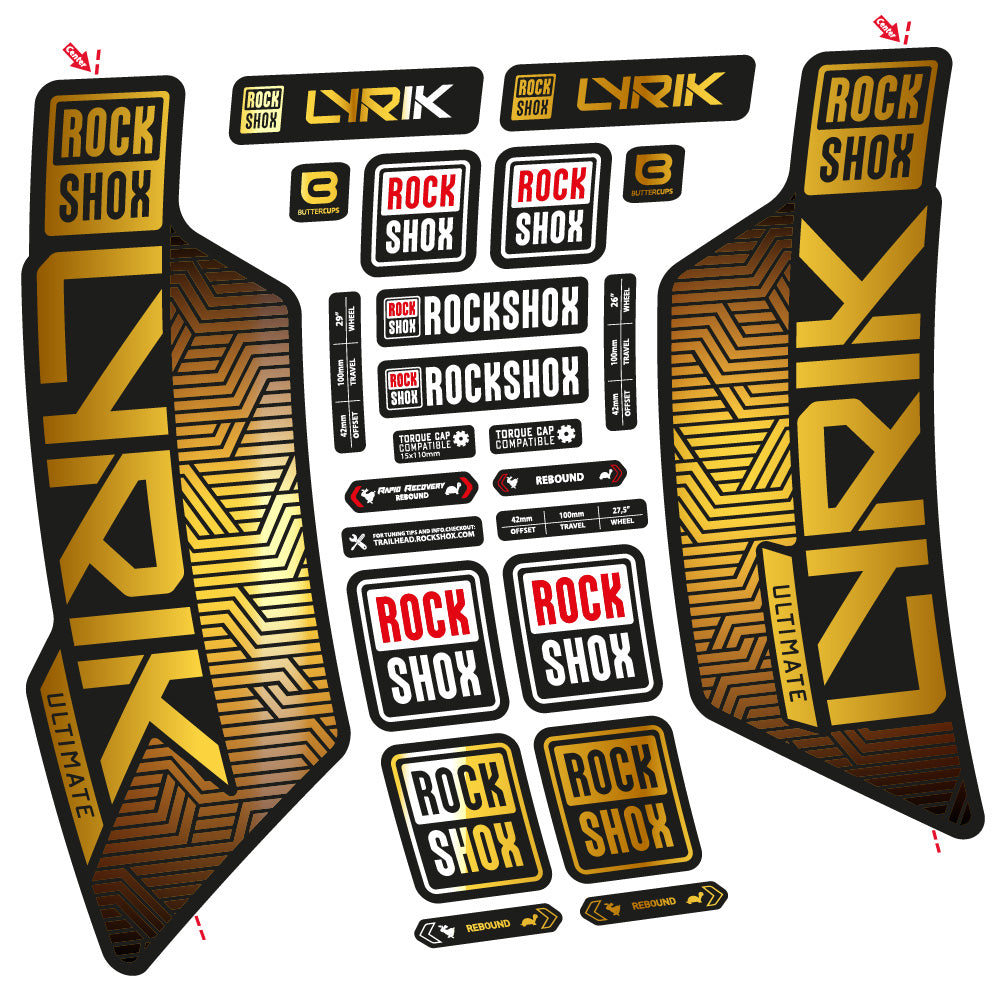 Decal RockShox Lyrik Ultimate Flight Attendant, Fork 29, bike sticker vinyl