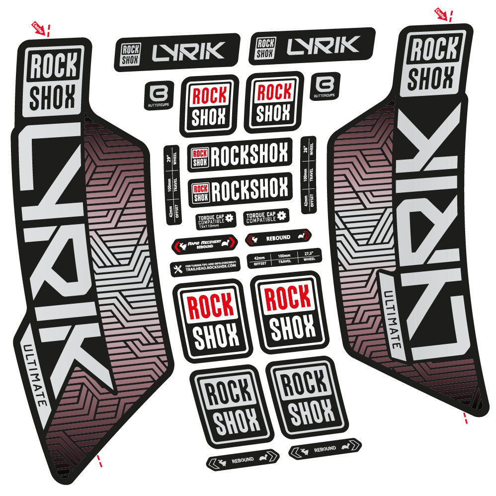 Decal RockShox Lyrik Ultimate Flight Attendant, Fork 29, bike sticker vinyl