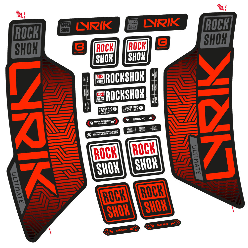 Decal RockShox Lyrik Ultimate Flight Attendant, Fork 29, bike sticker vinyl