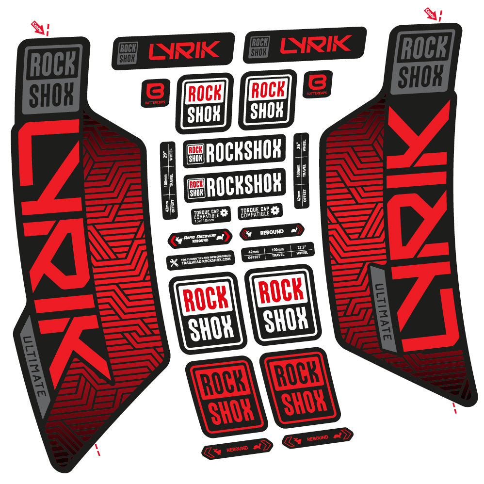 Decal RockShox Lyrik Ultimate Flight Attendant, Fork 29, bike sticker vinyl