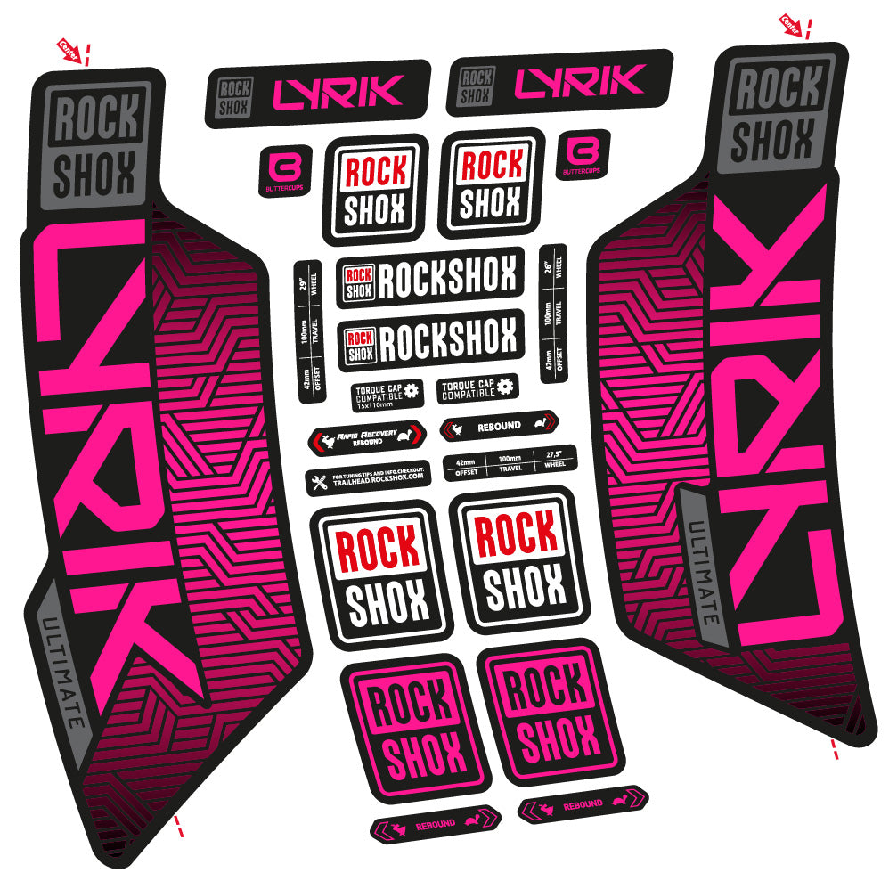Decal RockShox Lyrik Ultimate Flight Attendant, Fork 29, bike sticker vinyl