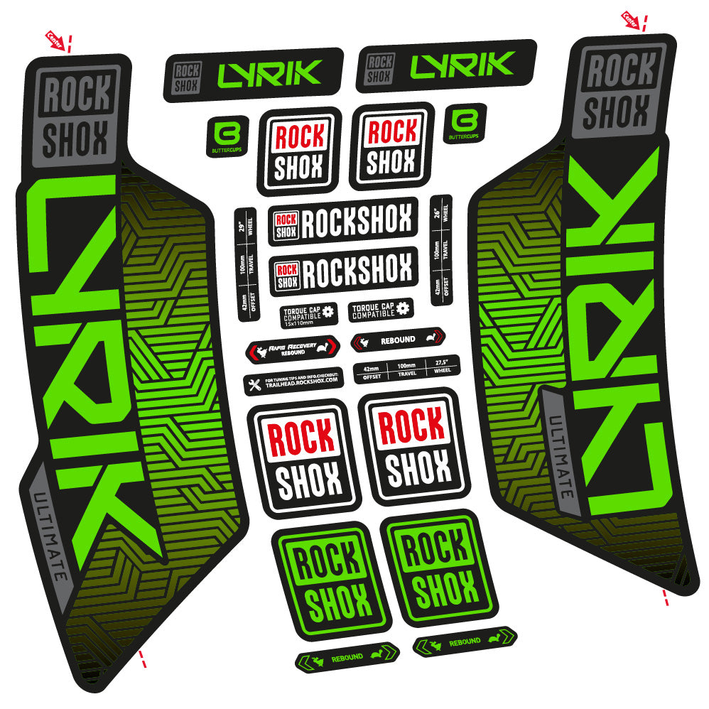 Decal RockShox Lyrik Ultimate Flight Attendant, Fork 29, bike sticker vinyl