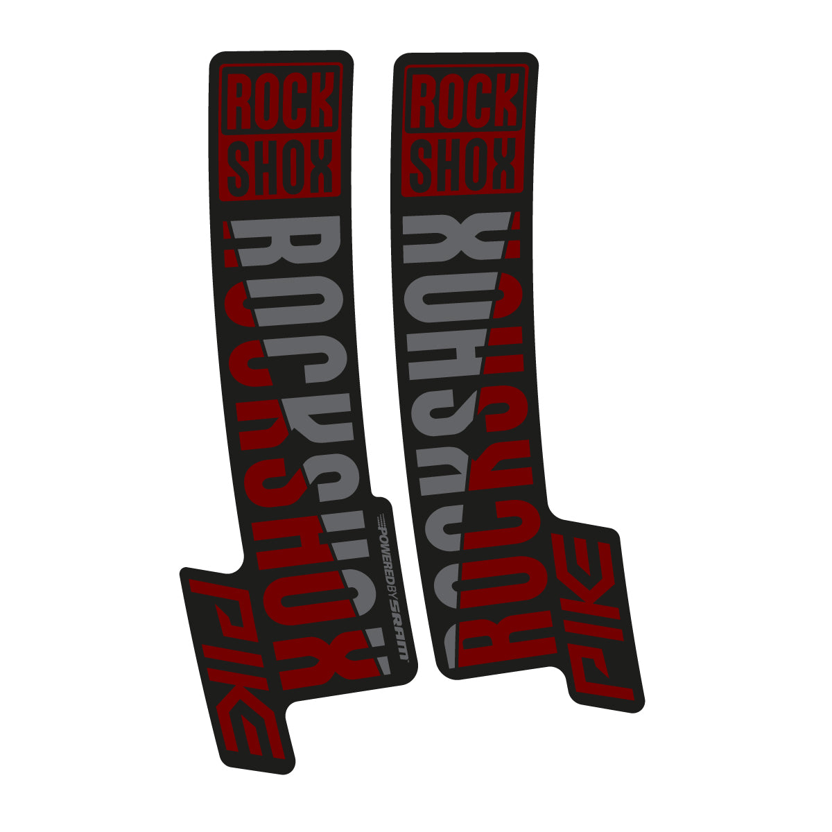 Compatible Stickers for RockShox Pike 2018, Fork vinyl decals - Very Dark Red