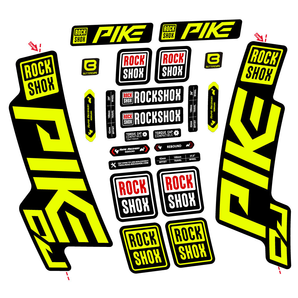 Aufkleber Rock Shox Pike DJ, Gabel 29, Fahrradaufkleber Vinyl