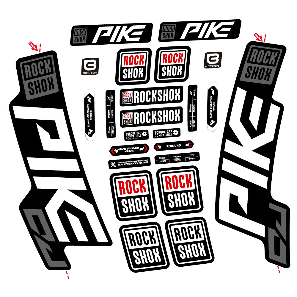 Aufkleber Rock Shox Pike DJ, Gabel 29, Fahrradaufkleber Vinyl