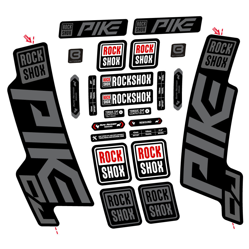 Aufkleber Rock Shox Pike DJ, Gabel 29, Fahrradaufkleber Vinyl
