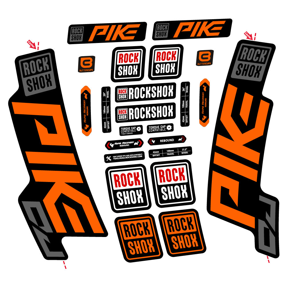 Aufkleber Rock Shox Pike DJ, Gabel 29, Fahrradaufkleber Vinyl