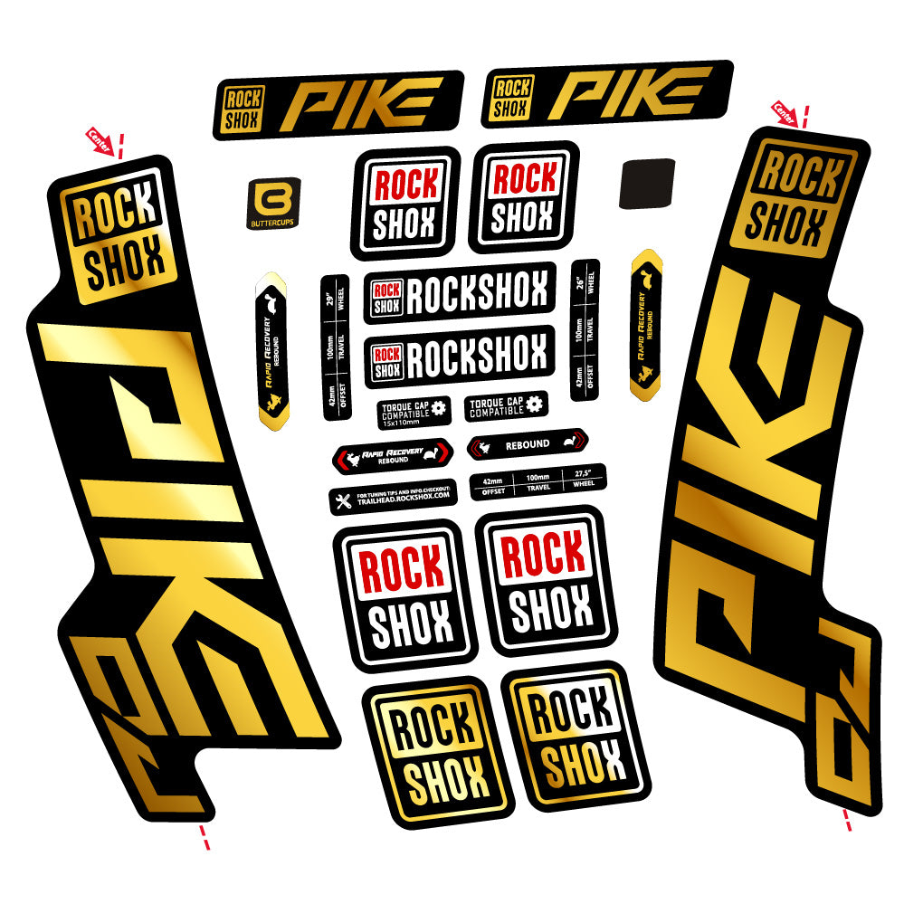 Aufkleber Rock Shox Pike DJ, Gabel 29, Fahrradaufkleber Vinyl