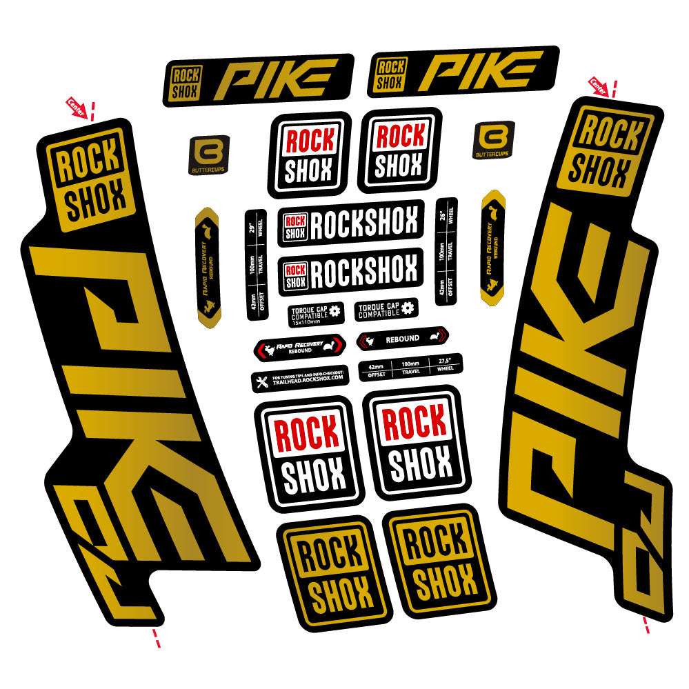 Aufkleber Rock Shox Pike DJ, Gabel 29, Fahrradaufkleber Vinyl
