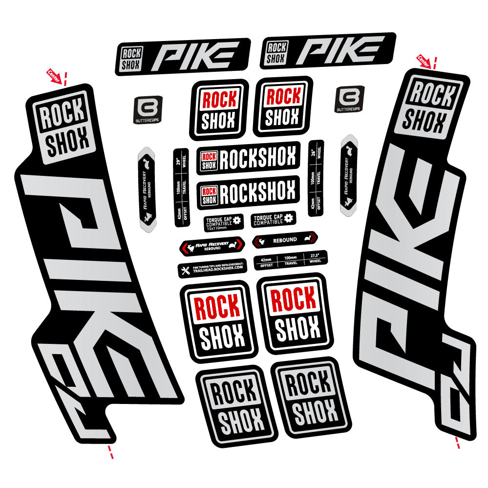 Aufkleber Rock Shox Pike DJ, Gabel 29, Fahrradaufkleber Vinyl