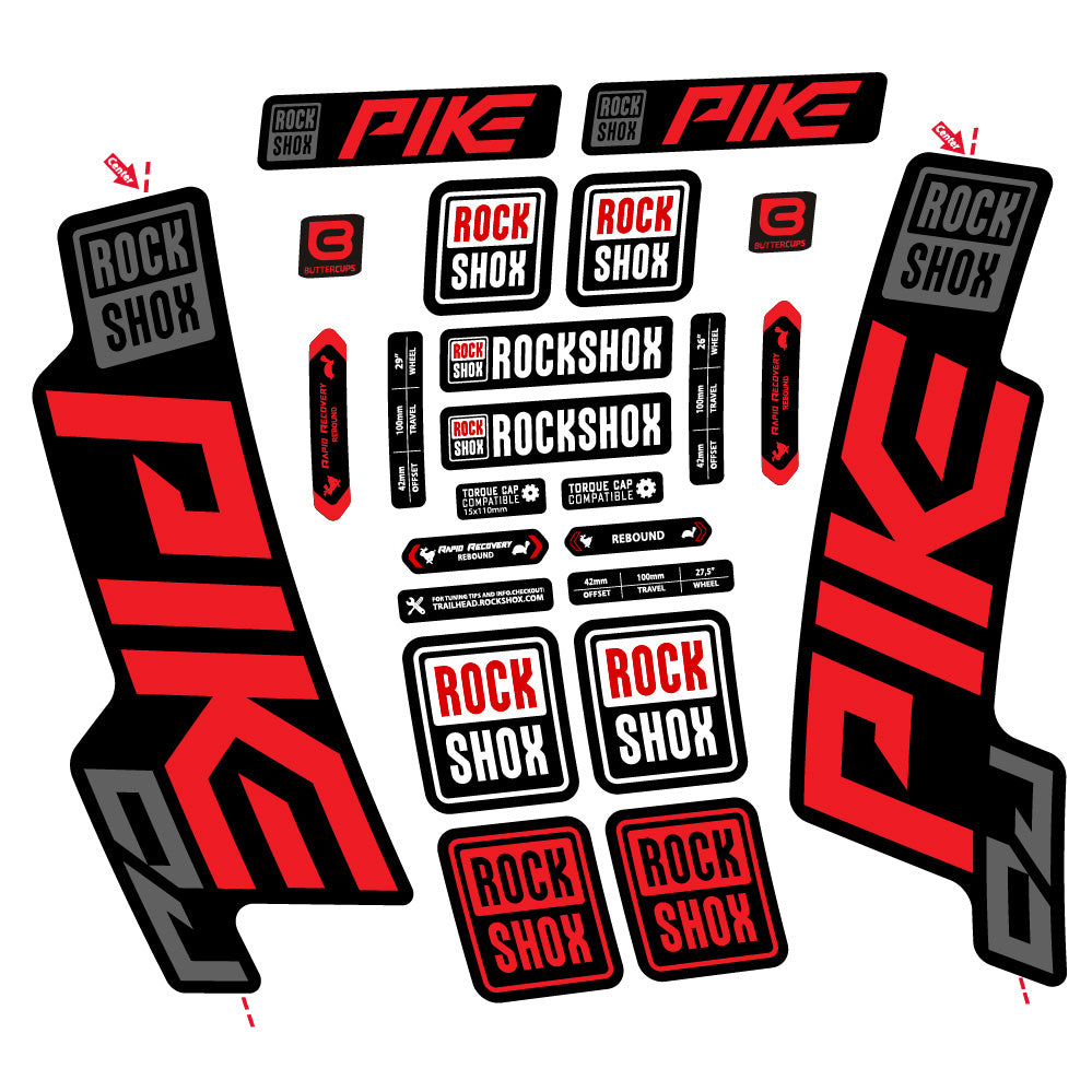 Aufkleber Rock Shox Pike DJ, Gabel 29, Fahrradaufkleber Vinyl