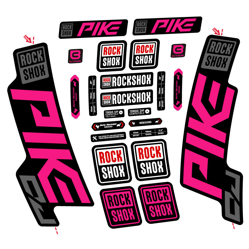 Aufkleber Rock Shox Pike DJ, Gabel 29, Fahrradaufkleber Vinyl
