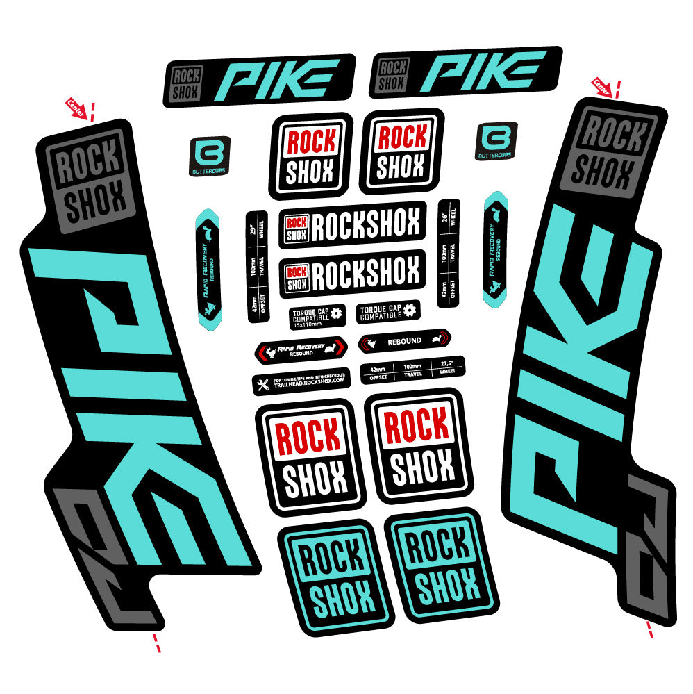 Aufkleber Rock Shox Pike DJ, Gabel 29, Fahrradaufkleber Vinyl