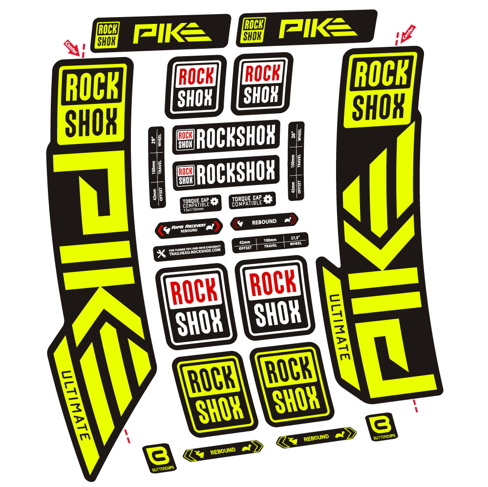 Aufkleber Rock Shox Pike Ultimate, Gabel 29, Fahrradaufkleber Vinyl