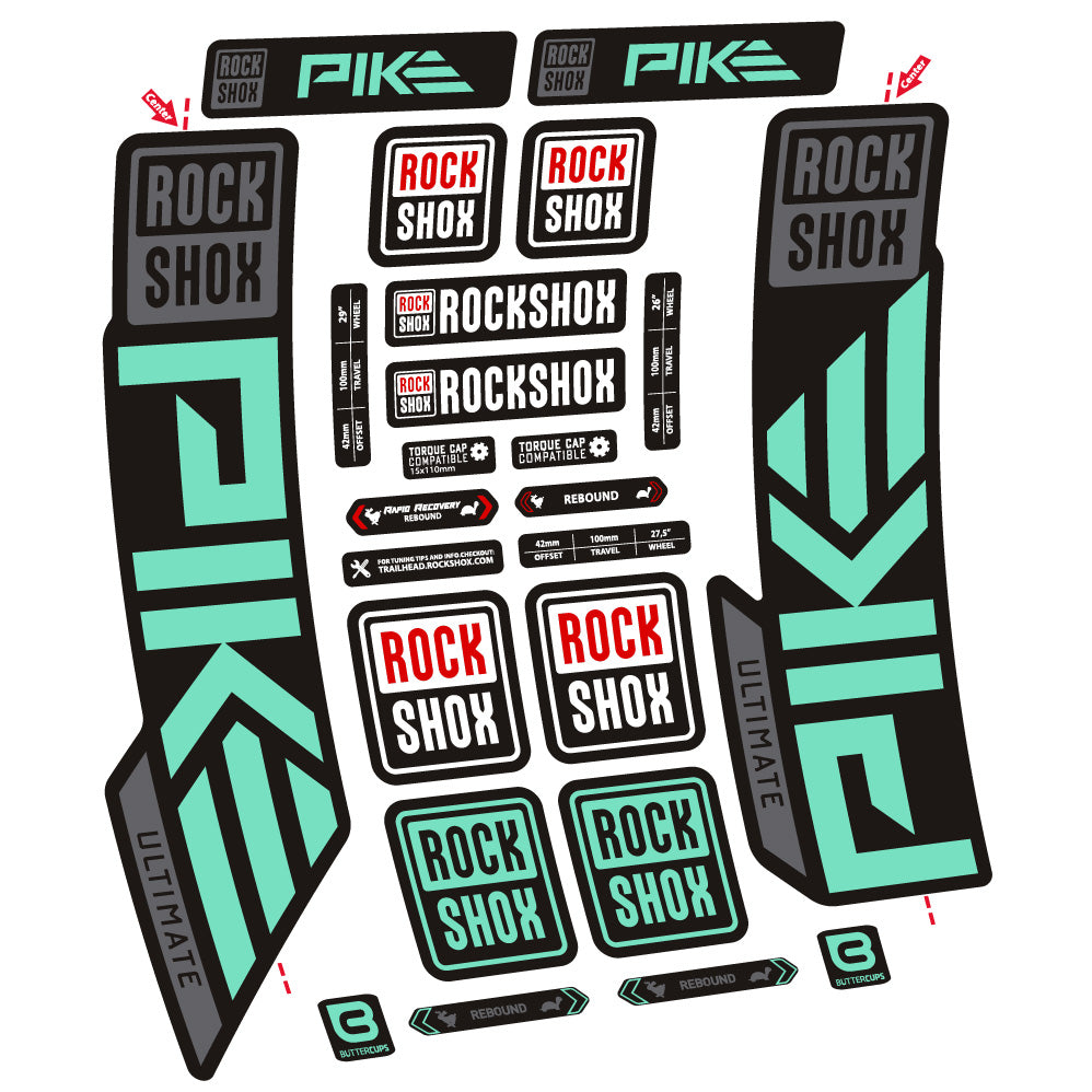 Aufkleber Rock Shox Pike Ultimate, Gabel 29, Fahrradaufkleber Vinyl