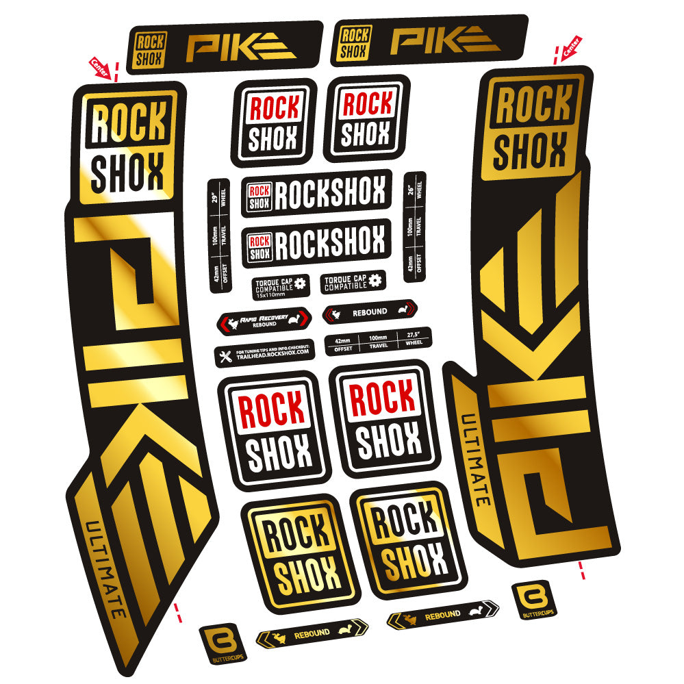 Aufkleber Rock Shox Pike Ultimate, Gabel 29, Fahrradaufkleber Vinyl