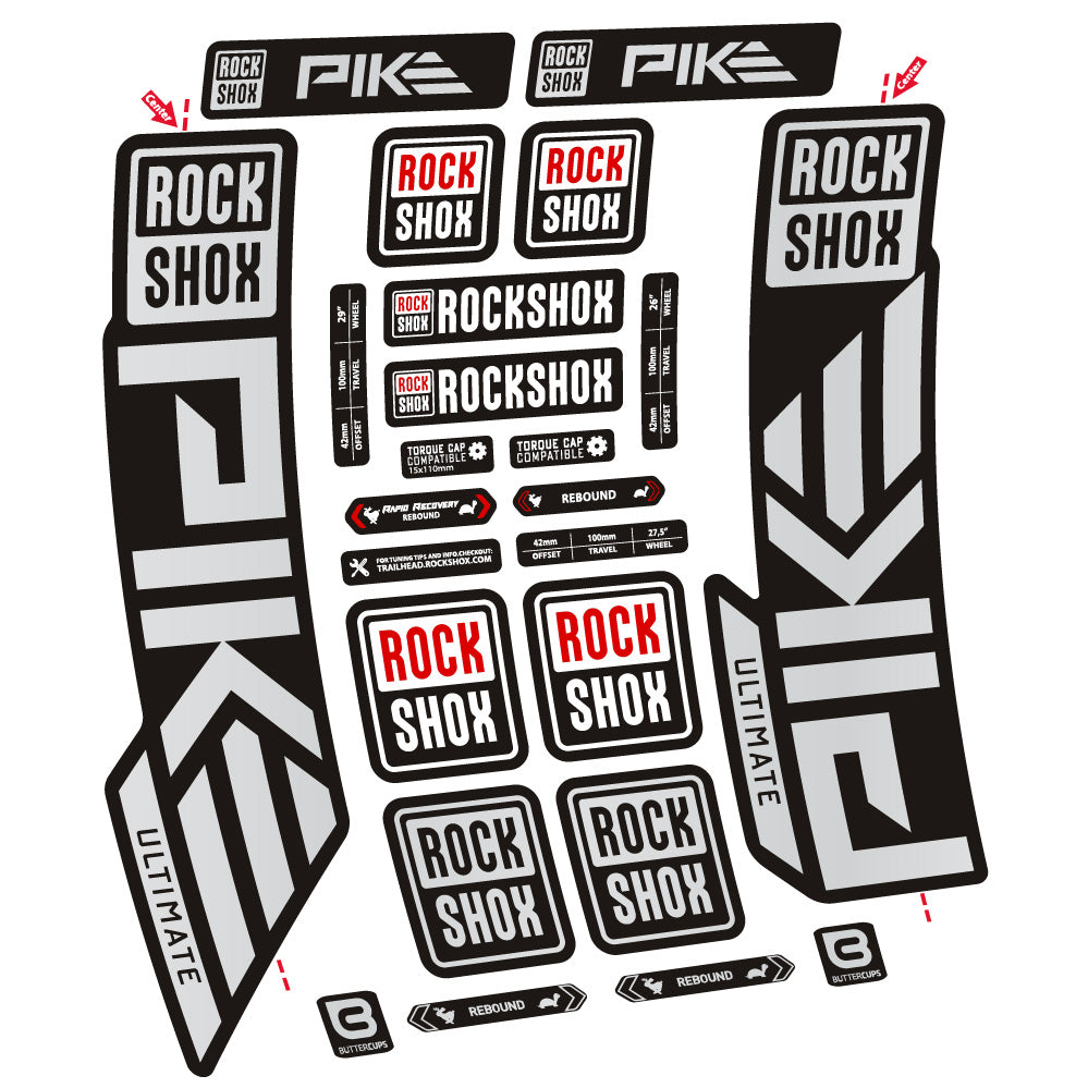 Aufkleber Rock Shox Pike Ultimate, Gabel 29, Fahrradaufkleber Vinyl