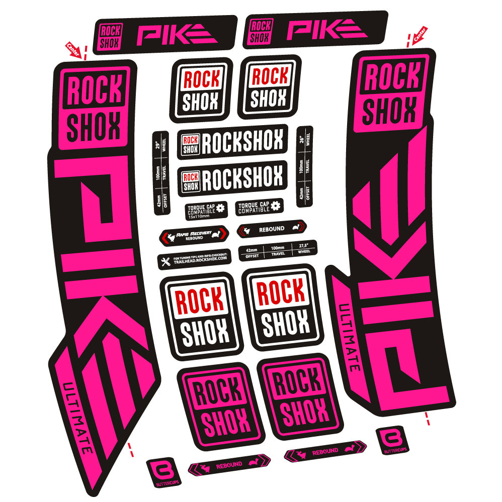 Aufkleber Rock Shox Pike Ultimate, Gabel 29, Fahrradaufkleber Vinyl